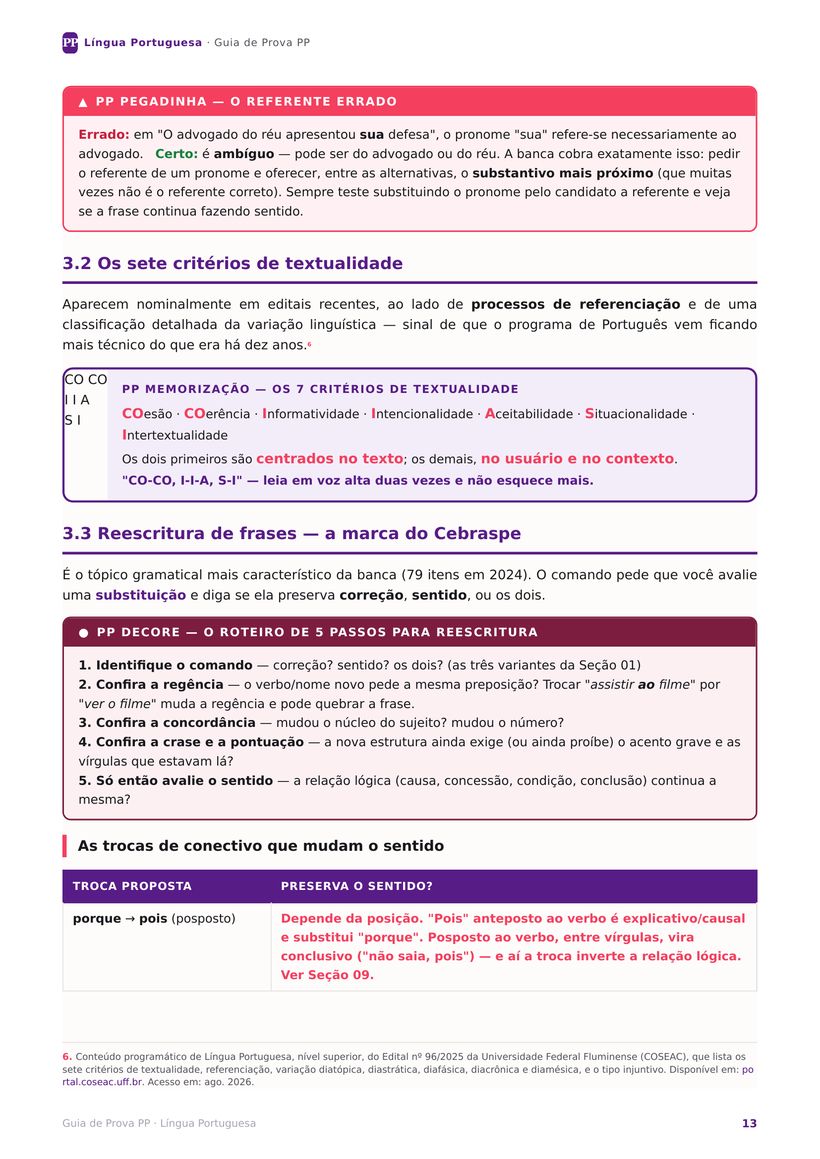 Pegadinha e mnemônico